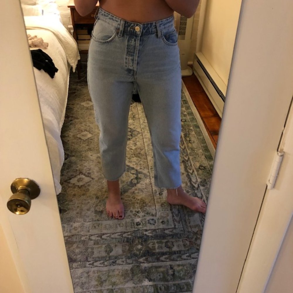 Zara 100% Cotton Straight Leg Jeans